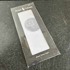 Vintage 90s Ralph Lauren DEADSTOCK White Lace Knee High Nylon Stockings JAPAN
